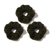 CCYXFB 3 Groß Stück Haargummi Damen, Plüsch Haargummis Mädchen, Weiche Dicke Haarband Kinder Scrunchies Haarschmuck Winter-Armeegrün-D:12cm(4.72inch)