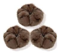CCYXFB 3 Stück Groß Plüsch Haargummis Für Winter, Haargummi Ohne Beschädigung, Weiche Dicke Haarband Mädchen, Haarschmuck Damen-braun-A