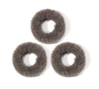 CCYXFB 3 Stück Haargummi Damen, Plüsch Haargummis Mädchen, Weiche Haarband Kinder Scrunchies Haarschmuck-grauer Kaffee-D: 6cm(2.36inch)