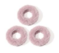 CCYXFB 3 Stück Haargummi Damen, Plüsch Haargummis Mädchen, Weiche Haarband Kinder Scrunchies Haarschmuck-rosa-D: 6cm(2.36inch)