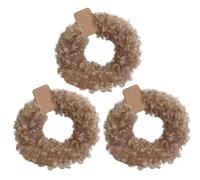 CCYXFB 3 Stück Haargummi Ohne Beschädigung, Plüsch Haargummis Mädchen Für Winter, Weiche Dicke Haarband, Haarschmuck Damen-Khaki-1 Count(Pack of 3)