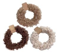 CCYXFB 3 Stück Haargummi Ohne Beschädigung, Plüsch Haargummis Mädchen Für Winter, Weiche Dicke Haarband, Haarschmuck Damen-A-1 Count(Pack of 3)