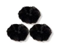CCYXFB 3 Stück Klein Plüsch Haargummis Für Winter, Haargummi Ohne Beschädigung, Weiche Dicke Haarband Mädchen, Haarschmuck Damen-Schwarz-B