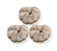 CCYXFB 3 Stück Klein Plüsch Haargummis Für Winter, Haargummi Ohne Beschädigung, Weiche Dicke Haarband Mädchen, Haarschmuck Damen-Beige-B