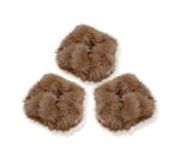 CCYXFB 3 Stück Klein Plüsch Haargummis Für Winter, Haargummi Ohne Beschädigung, Weiche Dicke Haarband Mädchen, Haarschmuck Damen-Khaki-B