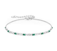 CDE Infinity Armband Silber 925 Damen mit Zirkonia Geburtsstein Armbänder Verstellbares Armkette Damen Schmuck Muttertag Valentinstag Geburtstag Weihnachten Geschenke für Frauen Freundin Mama