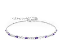 CDE Infinity Armband Silber 925 Damen mit Zirkonia Geburtsstein Armbänder Verstellbares Armkette Damen Schmuck Muttertag Valentinstag Geburtstag Weihnachten Geschenke für Frauen Freundin Mama