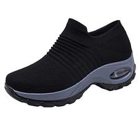 cdsnxore Sneakers Damen Sportschuhe Laufschuhe Bequem Turnschuhe Air Leichte Höhe Erhöhen Mesh Socks Slip On Outdoor Walking Schuhe Schwarz