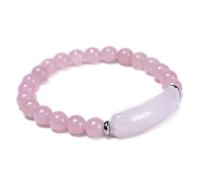 CEAeis Rosa Liebespheromone-Armband, Rosenquarz-Armband, Glücksenergie-Chakra-Stein-Perlenarmband für Frauen und Männer (Pink)
