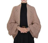 CEAeis Weiche Schals und Tücher für Damen, Warmer Kaschmirschal, gestrickter Zopfschal, gestrickter Schal mit Ärmeln für Damen (Khaki)