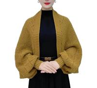 CEAeis Weiche Schals und Tücher für Damen, Warmer Kaschmirschal, gestrickter Zopfschal, gestrickter Schal mit Ärmeln für Damen (Yellow)