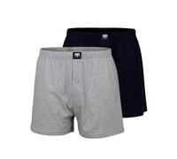 Ceceba Herren Boxershorts mit Eingriff (DE/NL/SE/PL, Alphanumerisch, 4XL, Regular, Regular, 2 x Navy / 2 x grau Melange)
