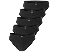 bugatti Herren Slips, 5er Pack - Sport-Slip, Briefs, Baumwoll-Jersey, uni Schwarz M