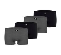 CECEBA Herren Boxershorts, 4er Pack - Konvex, Unterwäsche, Logo, einfarbig Schwarz/Grau 3XL