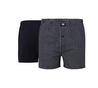 Ceceba Herren Boxershorts mit Eingriff (DE/NL/SE/PL, Alphanumerisch, 6XL, Regular, Regular, 1 x Navy | 1 x kariert)