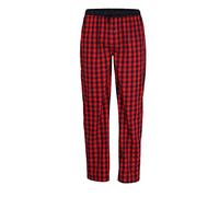 Ceceba Herren Lange-Hose, Schlafhose, Pyjama-Hose - Baumwolle, Popeline, rot, kariert, mit Eingriff