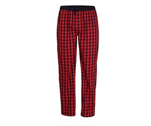 Ceceba Herren Lange-Hose, Schlafhose, Pyjama-Hose - Baumwolle, Popeline, rot, kariert, mit Eingriff 50