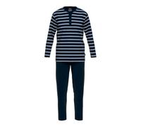Ceceba Herren Pyjama Set Schlafanzug lang Pyjama Pure Cotton, Farbe:Dunkelblau, Artikel:-662 blau-dunkel-Ringel, Größe:54