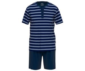 CECEBA Herren Schlafanzug, 2-tlg. Set - Philadelphia, Shorty, kurz, Knopfleiste, Baumwolle 4XL Mehrfarbig