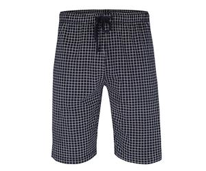 CECEBA Herren Schlafhose - Bermuda, Pyjamahose, Baumwolle, kurz Blau/Kariert 10XL