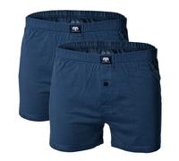CECEBA Herren Boxershort Basic Baumwolle Blau Uni 2er Pack Größe 18