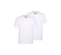 CECEBA Herren T-Shirts, 2er Pack - Konvex, V-Ausschnitt, Kurzarm, Baumwolle, uni 9XL Weiß