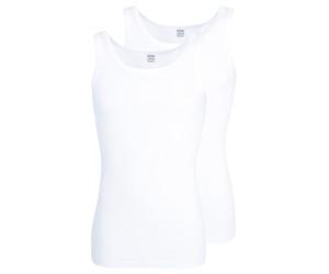 Ceceba Herren Tank-Top, Baumwolle, Feinripp, weiß Uni, 2er Pack
