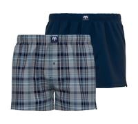 Webboxer CECEBA "Web-Boxershorts 2er Pack", Herren, Gr. L, blau, Obermaterial: 97% Baumwolle CO. 3% Elasthan EL., Unterhosen (77112843-L) blau