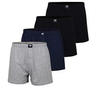 Ceceba Weite Herren Boxershorts 4 Stück, mit Eingriff, auch in Übergröße bis 8XL (4XL / (10), 2 x schwarz | 1 x Graumelange | 1x Navy)