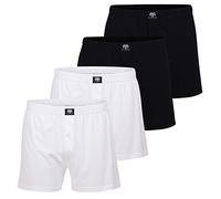 Ceceba Weite Herren Boxershorts 4 Stück, mit Eingriff, auch in Übergröße bis 8XL (M / (5), 2 x schwarz | 2 x weiß)