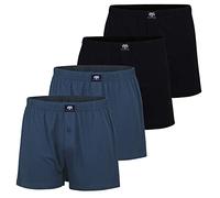 Ceceba Weite Herren Boxershorts 4 Stück, mit Eingriff, auch in Übergröße bis 8XL (XL / (7), 2 x schwarz | 2 x blau)