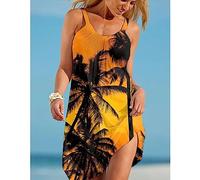 CECECOLEPansr Freizeitkleider Für Damen - Damen-Sommer-Strand-Trägerkleider, U-Ausschnitt, Lässiges, Ärmelloses, Lockeres Kleid Für Damen, Bedrucktes Westenkleid, Partykleidung, Kleid 04, 5XL