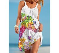 CECECOLEPansr Freizeitkleider Für Damen - Damen-Strand-Trägerkleider, 3D-Druck, Graffiti, Modisch, U-Ausschnitt, Ärmellos, Trägerkleid, Damen, Sommer, Lässig, Lockeres Kleid, Kleidung, Dress04, 5XL