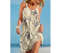 CECECOLEPansr Freizeitkleider Für Damen - Sommer Beiläufige Lose Damen Strand Trägerkleider 3D-Druck Graffiti Kleid Spaghettiträger U-Ausschnitt Kleider Frauen Partykleidung,Dress04,5XL
