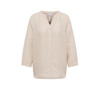 Longbluse CECIL, Damen, Gr. M (40), macadamia beige, Web, 55% Leinen, 45% Viskose, unifarben, klassisch normal, Rundhals, Bündchen, Blusen Longbluse, mit 3/4 Ärmeln (41897700-M) macadamia beige
