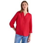 Cecil Longbluse Split Neck – Leinenmix (55% Leinen, 45% Viskose), 3/4-Ärmel – S (38) fresh rot