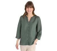 Longbluse CECIL, Damen, Gr. XS (36), just khaki, Web, 55% Leinen, 45% Viskose, unifarben, klassisch normal, Rundhals, Bündchen, Blusen Longbluse, mit 3/4 Ärmeln (99683426-XS) just khaki