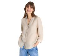 Longbluse CECIL, Damen, Gr. XL (44), macadamia beige, Web, 55% Leinen, 45% Viskose, unifarben, klassisch normal, Rundhals, Bündchen, Blusen Longbluse, mit 3/4 Ärmeln (41897700-XL) macadamia beige