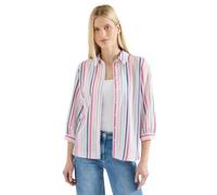 Hemdbluse CECIL, Damen, Gr. XL (44), beetroot pink, Stoff, 65% Polyester, 35% Viskose, gestreift, klassisch normal, V-Ausschnitt, Bündchen, Blusen Hemdbluse, im Seersucker-Style mit Streifen (32841926