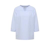 Shirtbluse CECIL, Damen, Gr. M (40), blouse blau, Web, 57% Baumwolle, 42% Polyester, 1% Elasthan, gestreift, klassisch normal, Rundhals, Bündchen, Blusen, mit gestreiftem Seersucker-Look (25856004-M)