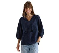 Shirtbluse CECIL, Damen, Gr. M (40), universal blau, Web, 100% Baumwolle, unifarben, klassisch normal, Rundhals, elastischer Bund, Blusen, mit 3/4 Ärmeln (81080427-M) universal blau