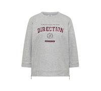 CECIL - 3/4-Arm Shirt mit Rundhals und Wording light grey melange - Gr. - XXL