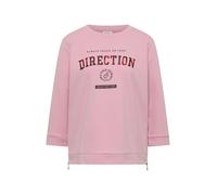 Sweater CECIL, Damen, Gr. M (40), rosa (mellow rose), Sweatware, Obermaterial: 83% Baumwolle, 17% Polyester, bedruckt, normal hüftbedeckend, Rundhals, abgesteppte Kante, Sweatshirts Sweater, 3/4-Arm m