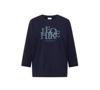 CECIL - 3/4-Arm Shirt mit Wording im Leo-Look urban dark blue - Gr. - XXL