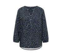 Hemdbluse CECIL, Damen, Gr. M (40), blau (dried olive grün), Stoff, 100% Viskose, normal normal, Rundhals, abgesteppt, Blusen Hemdbluse, mit Leomuster (56101354-M) dried olive grün
