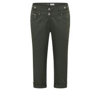 Cecil Damen Mid Waist Casual Fit Hose mit Turn Up in Grün, Gr: 26