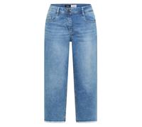 Loose-fit-Jeans CECIL, Damen, Gr. 25, Länge 20, light blau washed, Jeans, 78% Baumwolle, 20% Polyester, 2% Elasthan, unifarben, kniebedeckend, Jeans, in 3/4-Länge (99974039-25) light blau washed
