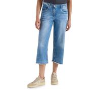 Loose-fit-Jeans CECIL, Damen, Gr. 36, Länge 20, light blau washed, Jeans, 78% Baumwolle, 20% Polyester, 2% Elasthan, unifarben, kniebedeckend, Jeans, in 3/4-Länge (99974039-36) light blau washed