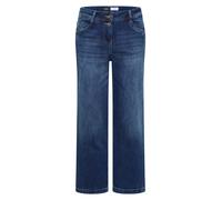 CECIL - 7/8 High Waist Wide Leg Jeans im Loose Fit mid blue used wash - Gr. - 7