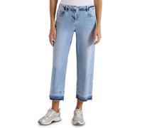 Loose-fit-Jeans CECIL, Damen, Gr. 29, Länge 26, light blau random bleached, Jeans, 77% Baumwolle, 20% Polyester, 3% Elasthan, unifarben, kniebedeckend, Jeans, mit Wide Legs (36123946-29) light blau ra